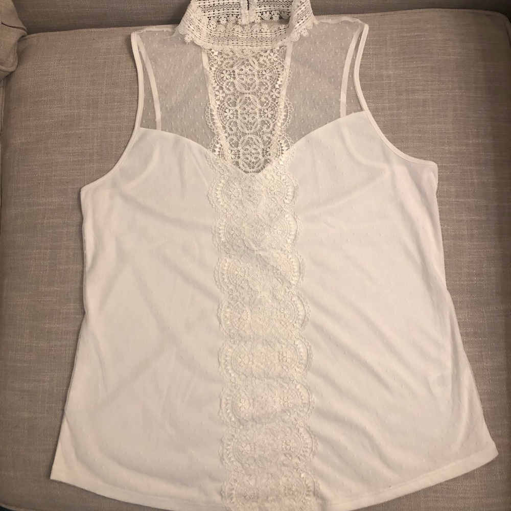Lace Mock Neck Tank